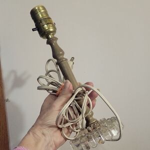 Vintage CROWN Table Lamp with Glass Base